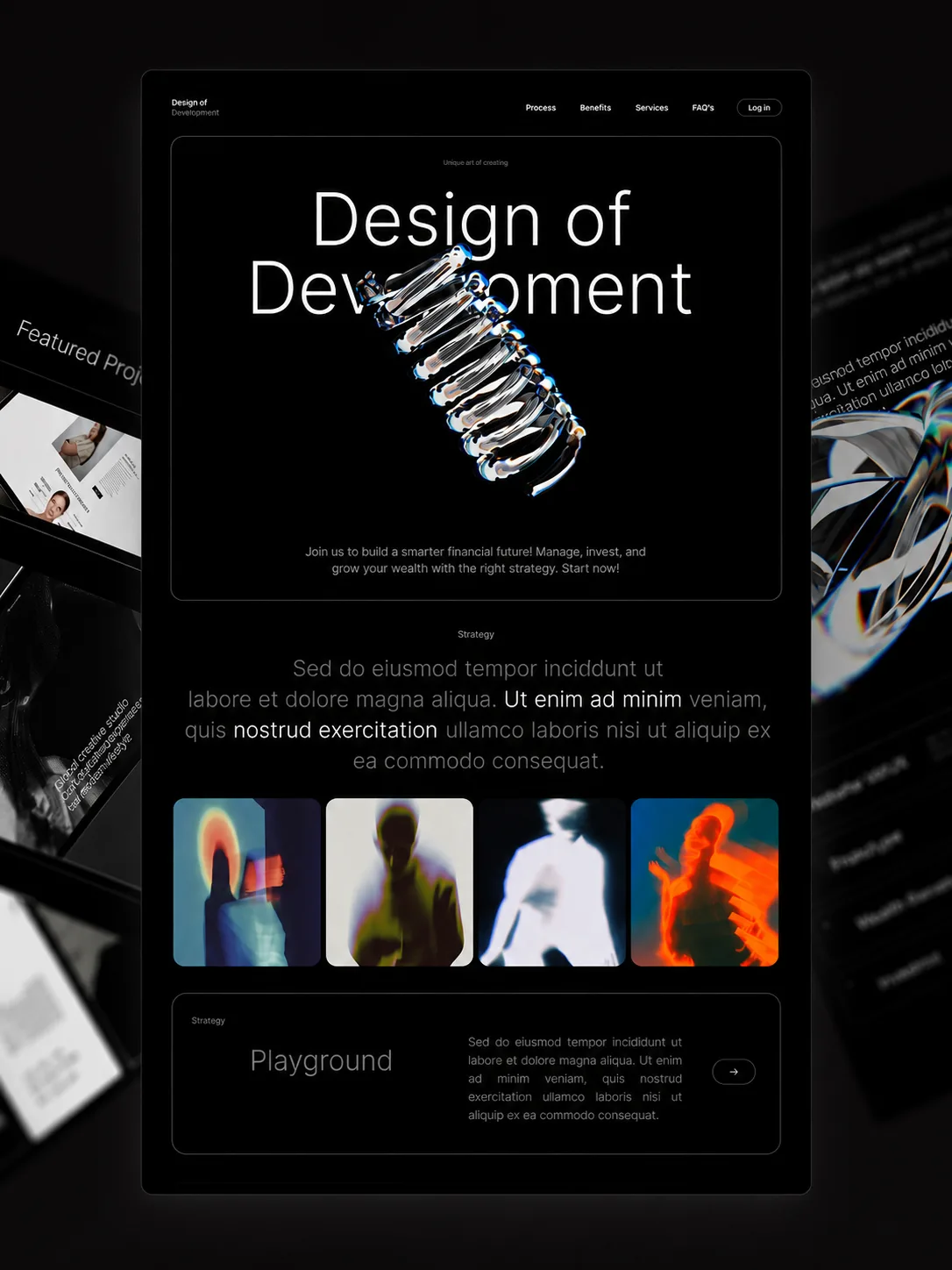 Design of Development — dark UI showcase