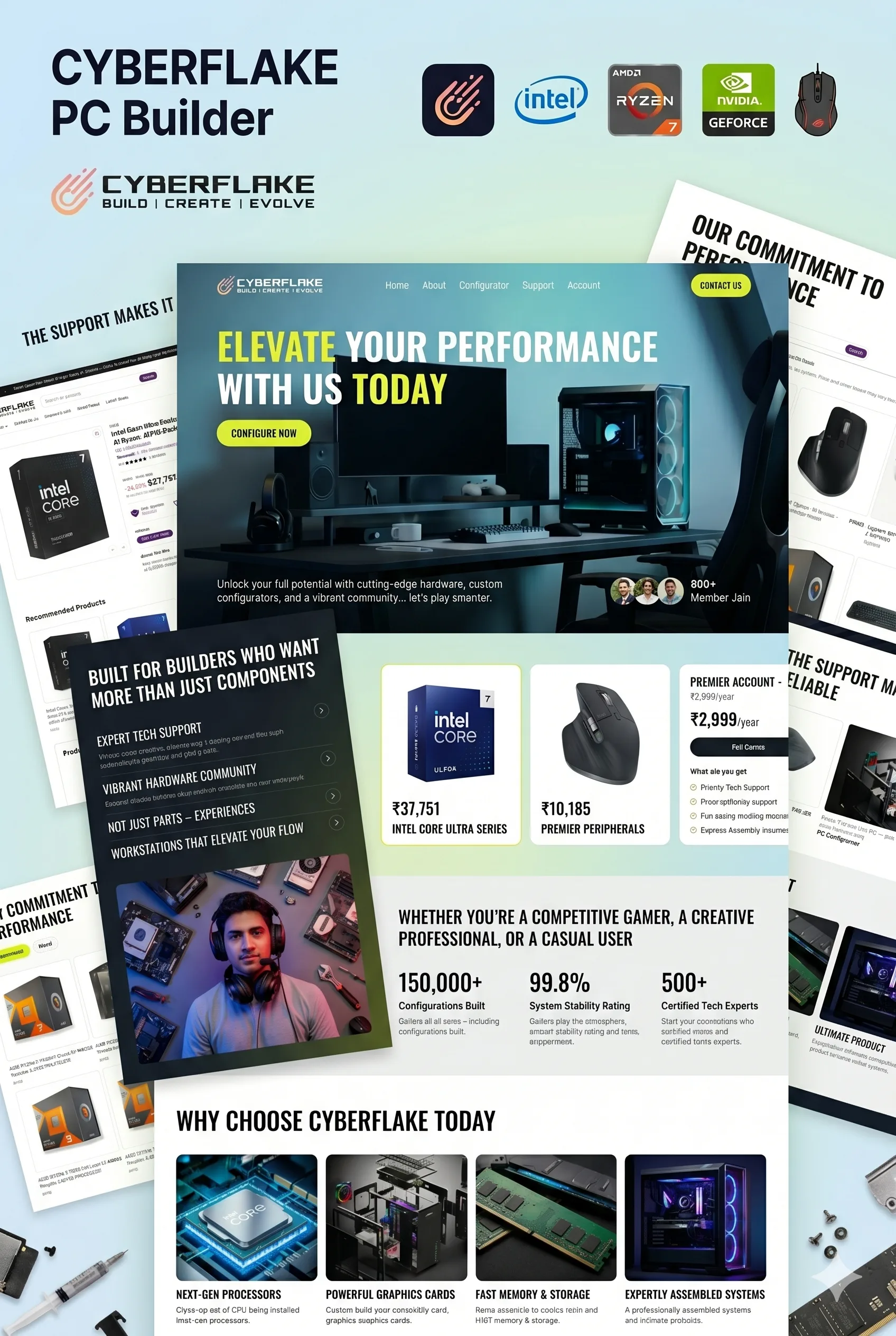 Cyberflake PC Builder website showcase
